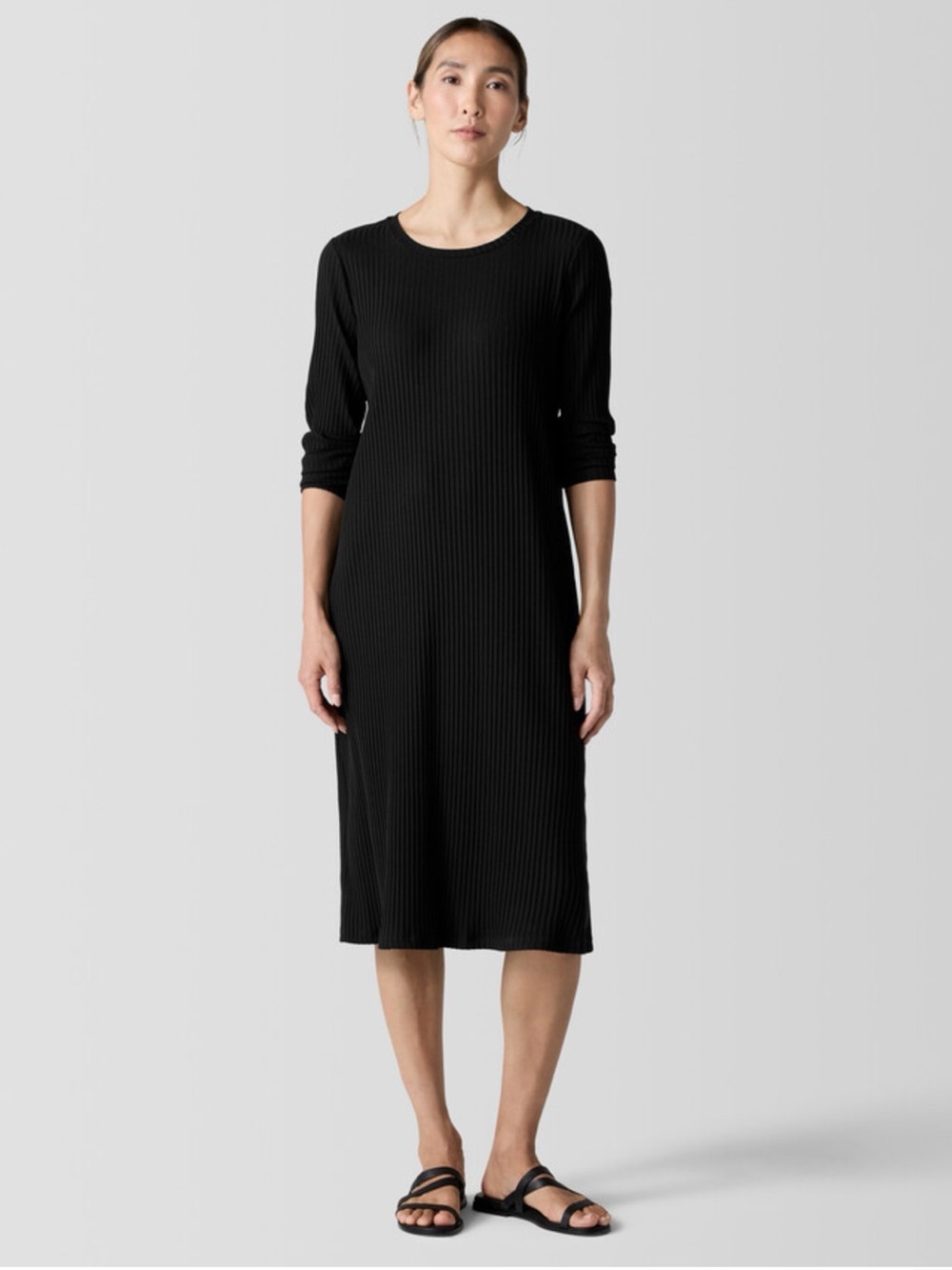 Eileen Fisher long sleeve jersey dress S